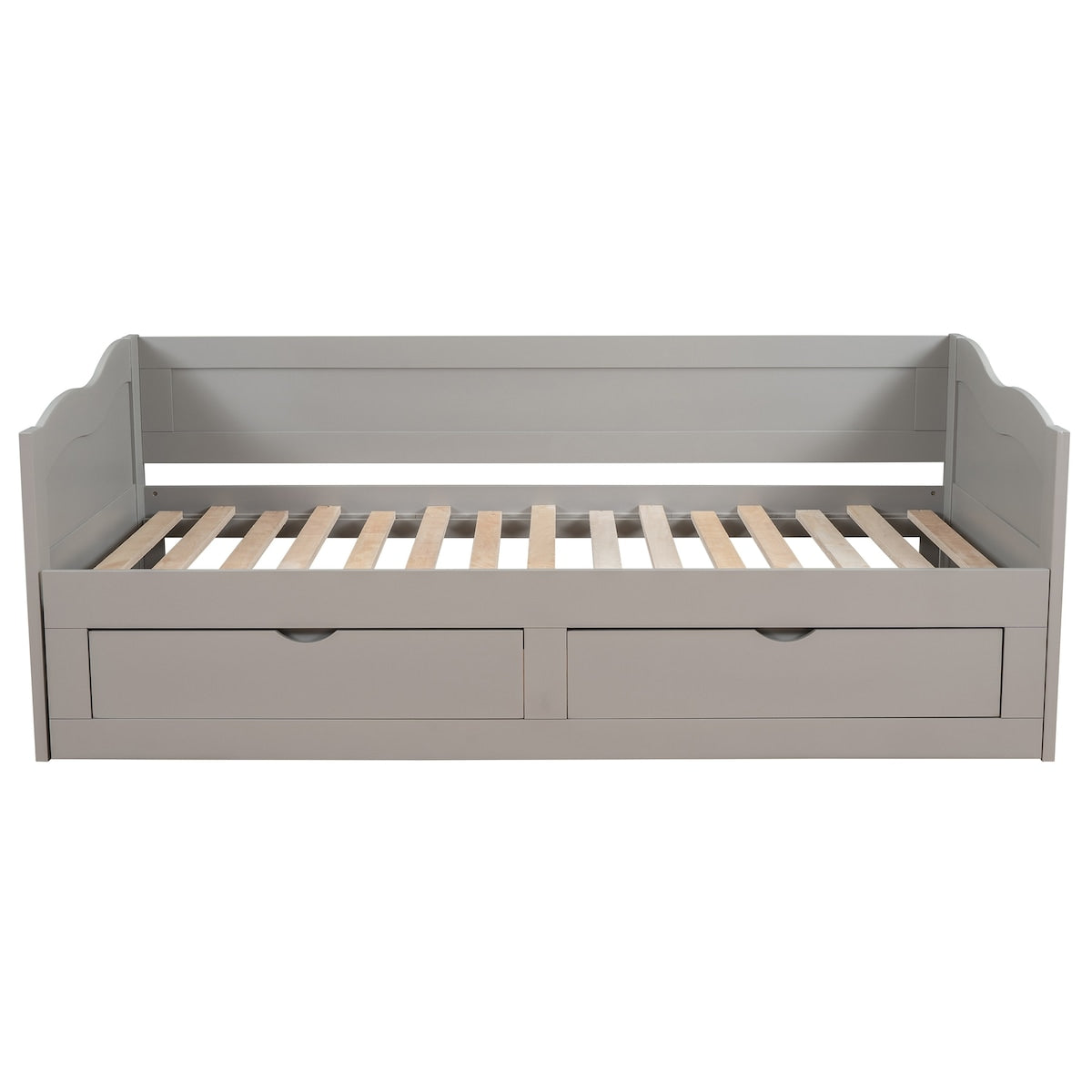 Wooden Daybed with Trundle Bed and Two Storage Drawers , Extendable Bed Daybed,Sofa Bed with Two Drawers
