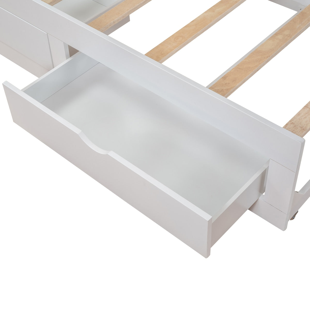 Wooden Daybed with Trundle Bed and Two Storage Drawers , Extendable Bed Daybed,Sofa Bed with Two Drawers