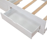 Wooden Daybed with Trundle Bed and Two Storage Drawers , Extendable Bed Daybed,Sofa Bed with Two Drawers