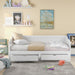 Wooden Daybed with Trundle Bed and Two Storage Drawers , Extendable Bed Daybed,Sofa Bed with Two Drawers