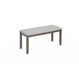 Wooden Dining Rectangular Table with Bench, Kitchen Table with Bench for Small Space,6 Person Dining Table