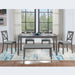 Wooden Dining Rectangular Table with Bench, Kitchen Table with Bench for Small Space,6 Person Dining Table