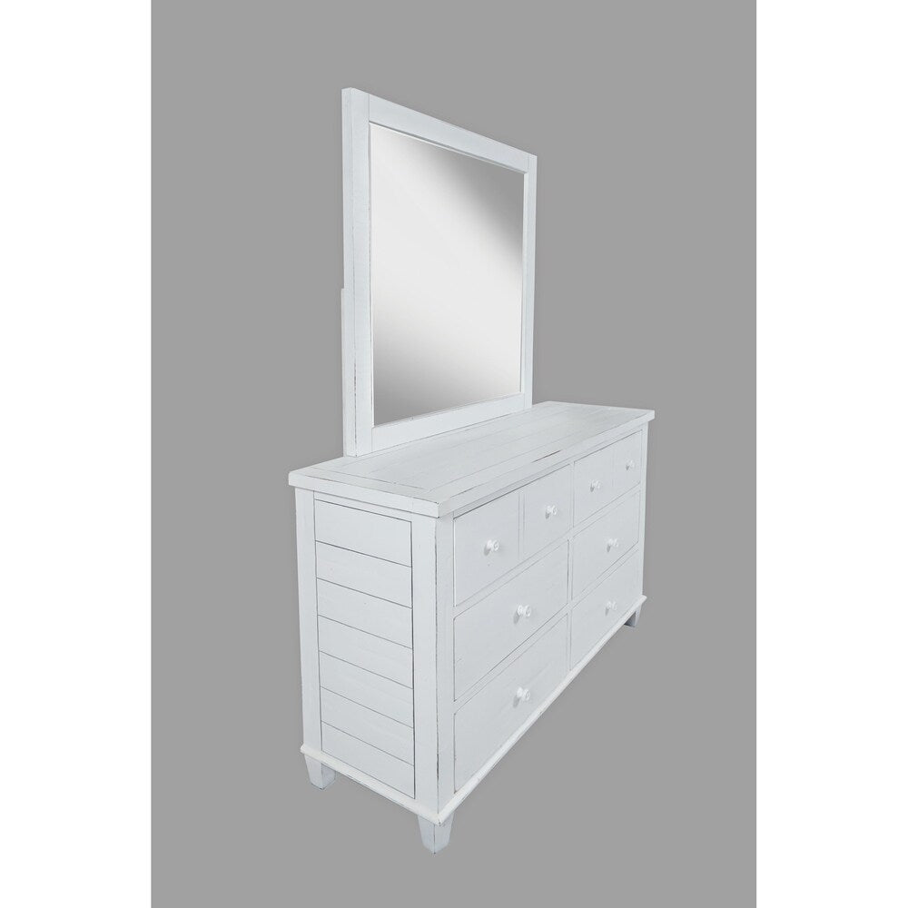 Traditional Style Wooden Dresser with Six Drawers, White