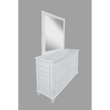 Traditional Style Wooden Dresser with Six Drawers, White