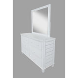 Traditional Style Wooden Dresser with Six Drawers, White