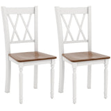 Wooden Farmhouse Kitchen Chairs with Rubber Wood Seat - 18" x 19" x 38"