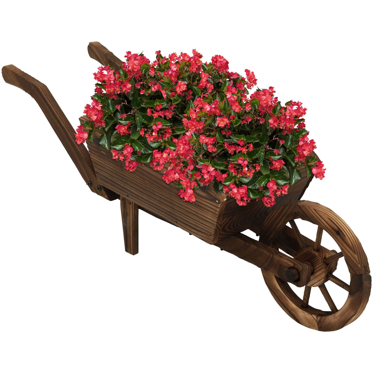 Wooden Fir Decorative Wheelbarrow Garden Planter