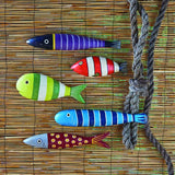 Wooden Fish Wall Art Purple Striped