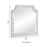 Wooden Frame Mirror with Clipped Corners and Mirror Trim, Silver