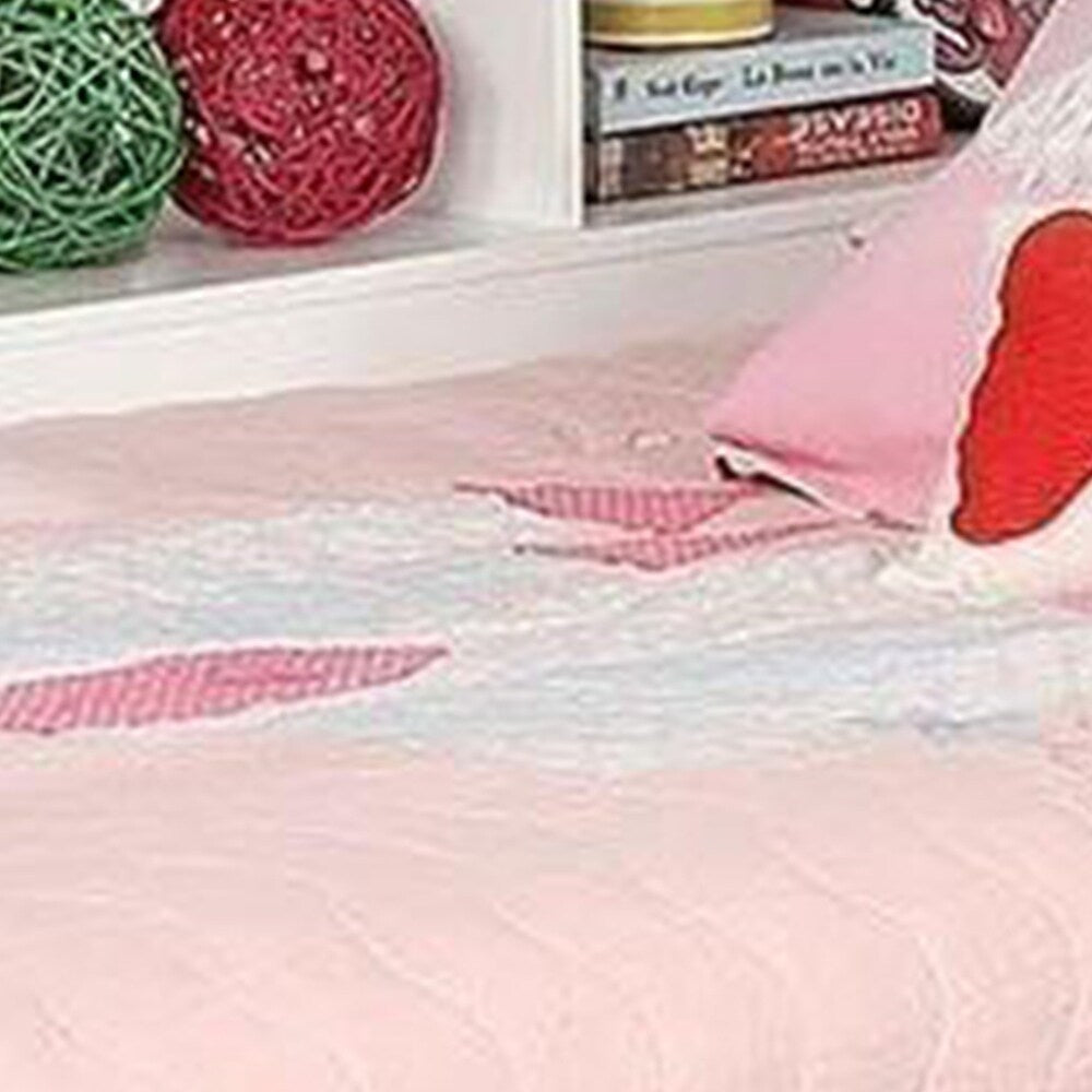 Wooden Full Size Daybed with Bookcase Headboard, White