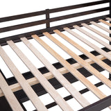 Wooden Full Size Loft Bed with Drawers and Desk, Platform Bed with Shelves
