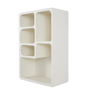 Wooden Geometric Arched Wall Shelf with Block Shapes - Cream or Black - Roche River Decor