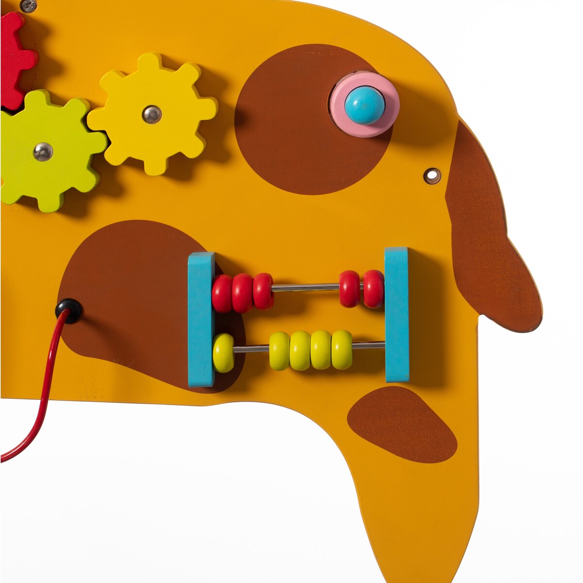 Wooden Giraffe Sensory Wall Game, Activity Toy Growth Chart for Playroom, Nursery, Preschool, and Doctors' Office