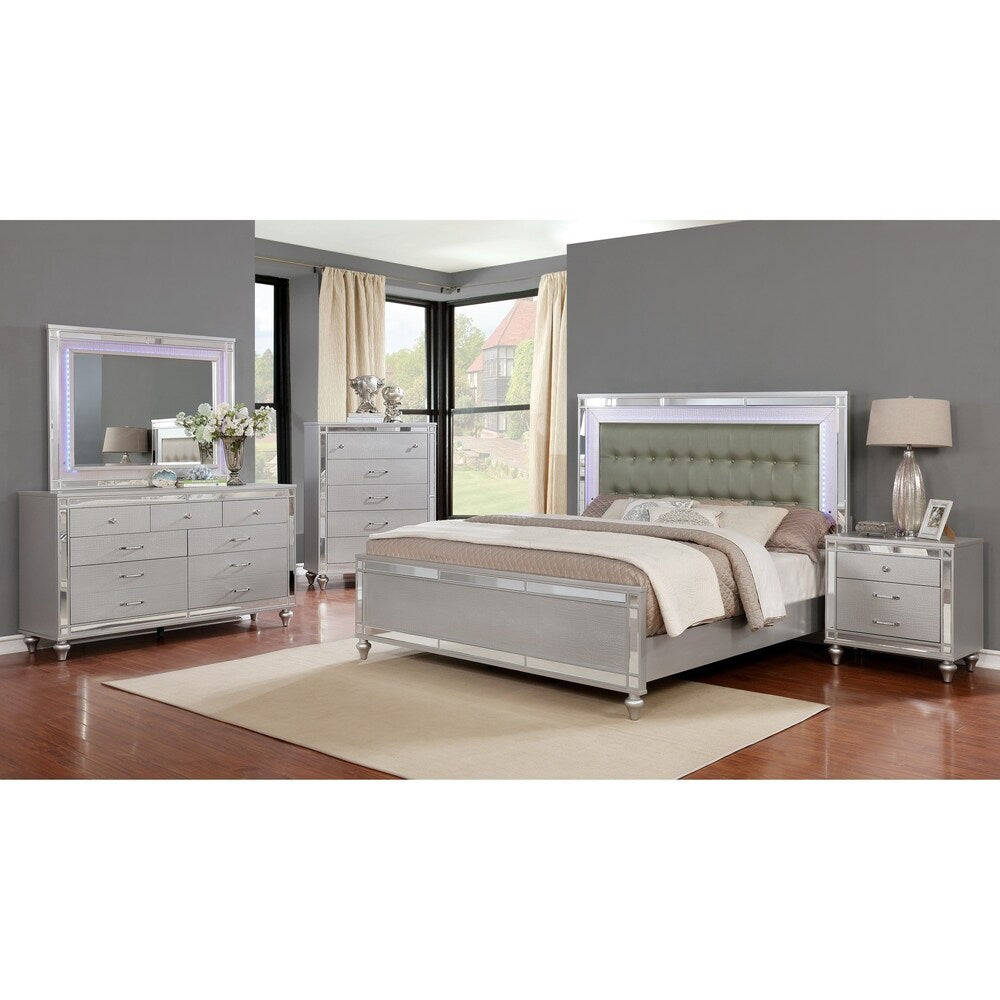 Wooden Grey/Silver Queen/King Bedroom Set