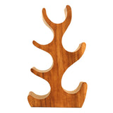 Wooden Hand Carved 18" Tall 6 Bottles Wine Rack Bottle Holder Free Standing Wood Home Decor Accent Decoration Gift Bar Handmade