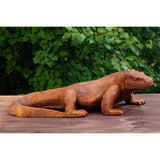 Wooden Hand Carved Komodo Dragon Sculpture Statue Handcrafted Gift Art Decorative Home Decor Figurine Artwork Reptile Decorat