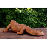 Wooden Hand Carved Komodo Dragon Sculpture Statue Handcrafted Gift Art Decorative Home Decor Figurine Artwork Reptile Decorat