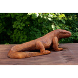 Wooden Hand Carved Komodo Dragon Sculpture Statue Handcrafted Gift Art Decorative Home Decor Figurine Artwork Reptile Decorat