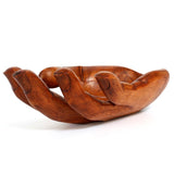 Wooden Handmade Hand Palm Fruit Decorative Bowl Centerpiece Hand Carved Art Home Decor Handcrafted Storage Wood Gift Bowls