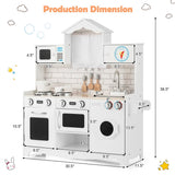 Wooden Kids Kitchen with Washing Machine - 31" x 12" x 35"