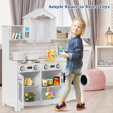 Wooden Kids Kitchen with Washing Machine - 31" x 12" x 35"