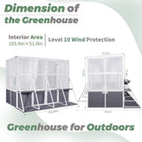 Wooden Lean to Greenhouses for Outdoors, Winter, Storage Shed, Garden, Backyard