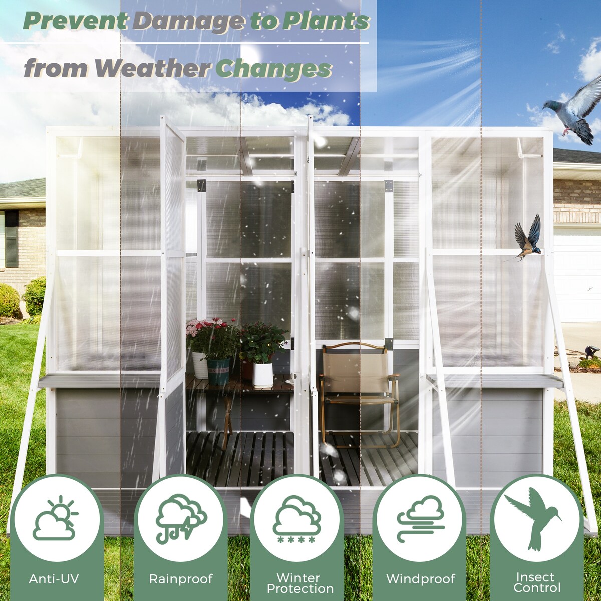 Wooden Lean to Greenhouses for Outdoors