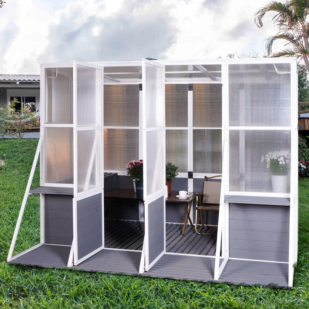 Wooden Lean to Greenhouses for Outdoors