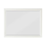 Wooden Mirror with Raised Edges and Molded Details, White