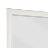 Wooden Mirror with Raised Edges and Molded Details, White