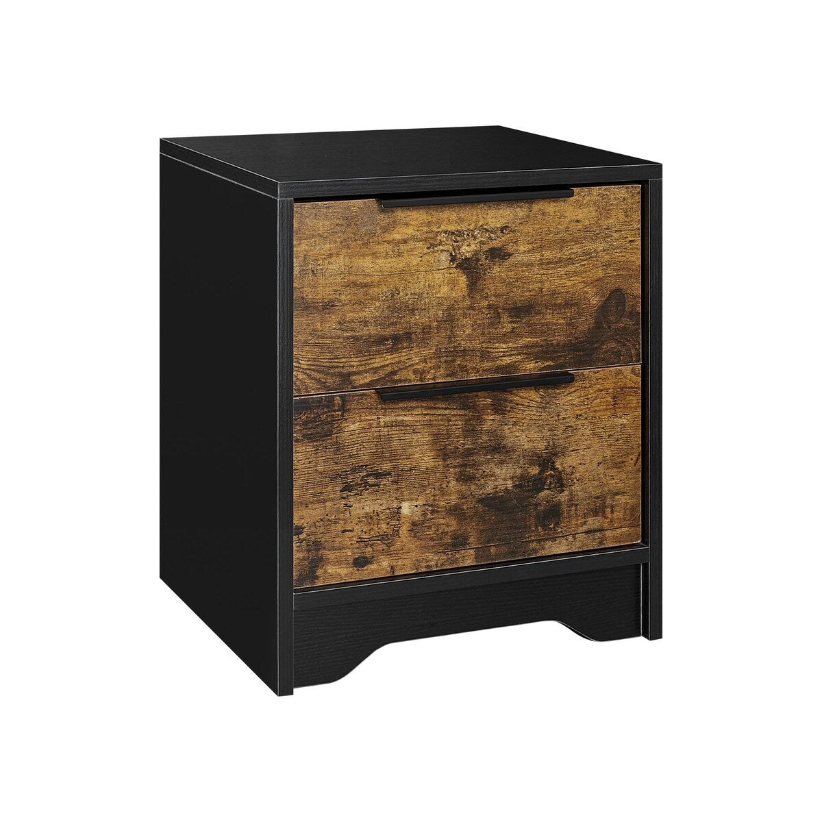 Wooden Nightstand with Two Drawers for Bedrooms and Other Places.
