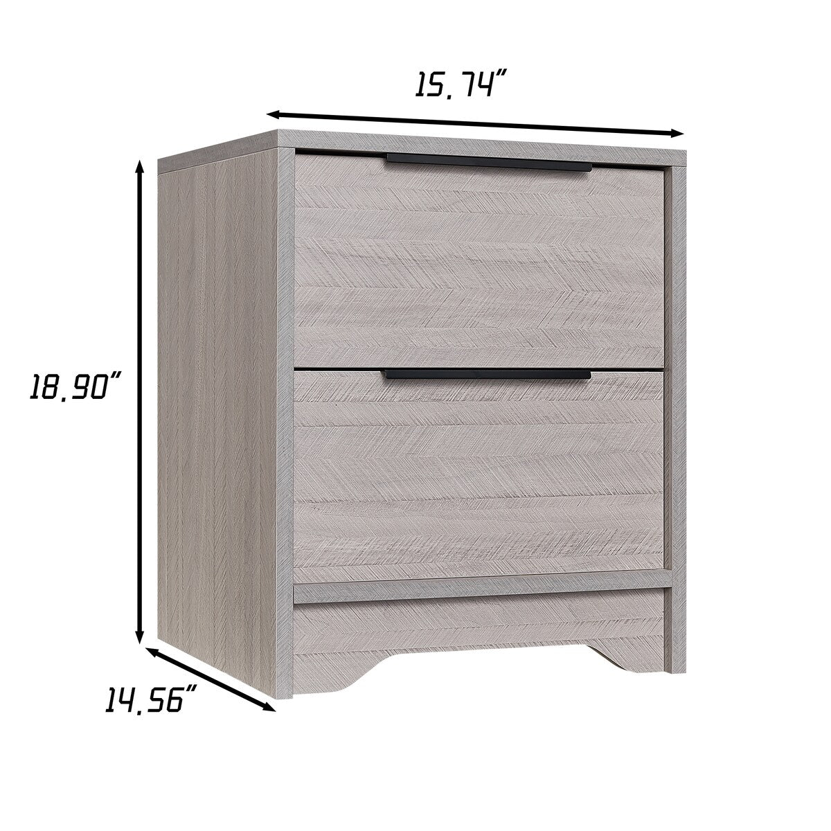 Wooden Nightstand with Two Drawers for Bedrooms and Other Places.