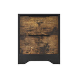 Wooden Nightstand with Two Drawers for Bedrooms and Other Places.