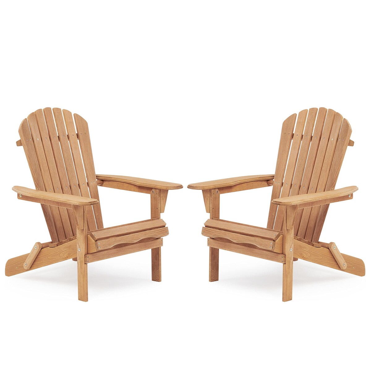 Wooden Outdoor Folding Adirondack Chair Set of 2/4 Wood Lounge Patio Chair for Garden,Half Assembled Backrest