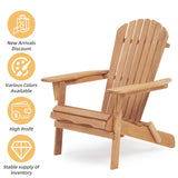 Wooden Outdoor Folding Adirondack Chair Set of 2/4 Wood Lounge Patio Chair for Garden,Half Assembled Backrest