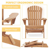 Wooden Outdoor Folding Adirondack Chair Set of 2/4 Wood Lounge Patio Chair for Garden,Half Assembled Backrest