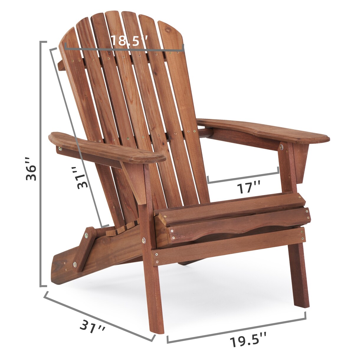 Wooden Outdoor Folding Adirondack Chair Set of 2/4 Wood Lounge Patio Chair for Garden,Half Assembled Backrest