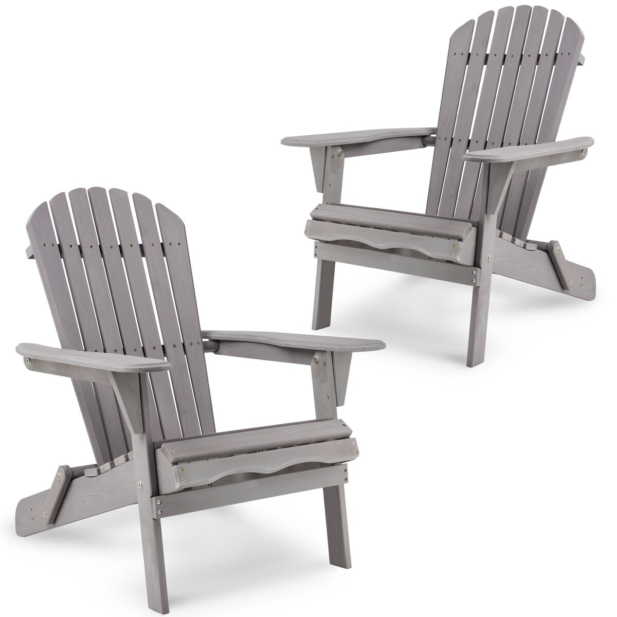 Wooden Outdoor Folding Adirondack Chair Set of 2/4 Wood Lounge Patio Chair for Garden,Half Assembled Backrest