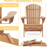 Wooden Outdoor Folding Adirondack Chair Set of 2/4 Wood Lounge Patio Chair for Garden,Half Assembled Backrest