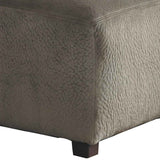 Wooden Oversized Ottoman with Polyester Upholstery and Block Legs, Gray