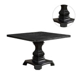 Wooden Pedestal Dining Table in Antique Black Finish