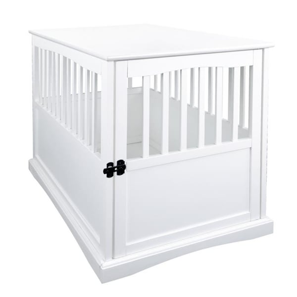 Wooden Pet Crate End Table with Lockable Door