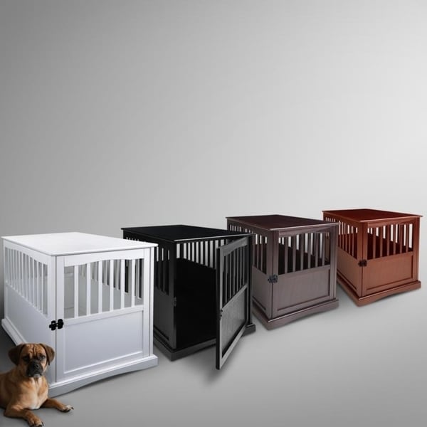 Wooden Pet Crate End Table with Lockable Door