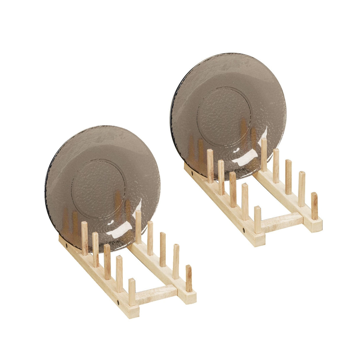 Wooden Plate Storage Rack, Set of 2