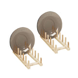 Wooden Plate Storage Rack, Set of 2