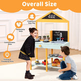 Wooden Play Kitchen,Outdoor Mud Kitchen Indoor/Outdoor Pretend Playset for Toddler Boys & Girls