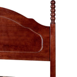 Wooden Queen Size Transitional Headboard with Turned Posts, Dark Brown