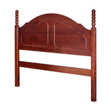 Wooden Queen Size Transitional Headboard with Turned Posts, Dark Brown