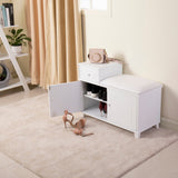 Wooden Shoe Storage Bench Shoe Ottoman Cabinet with Drawer