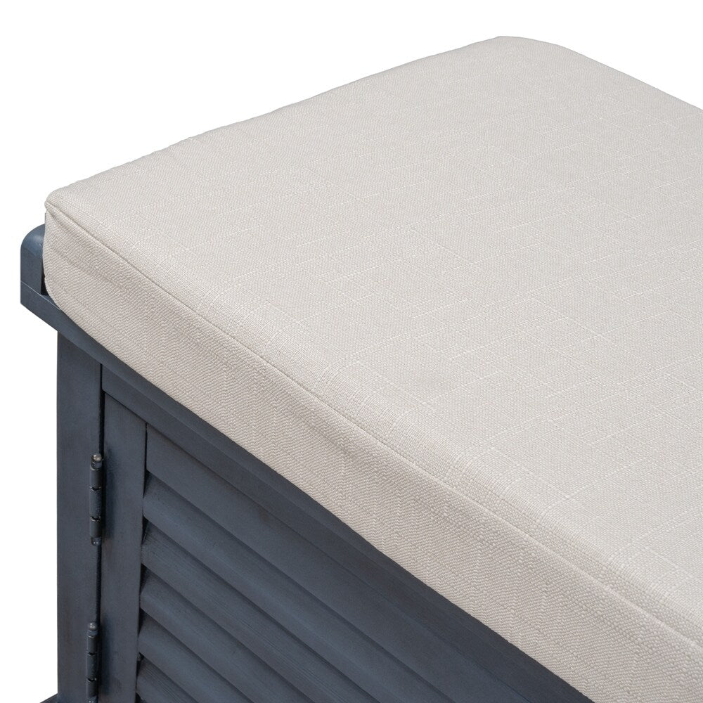 Wooden Shoe Storage Bench with Removable Cushion, Cabinet
